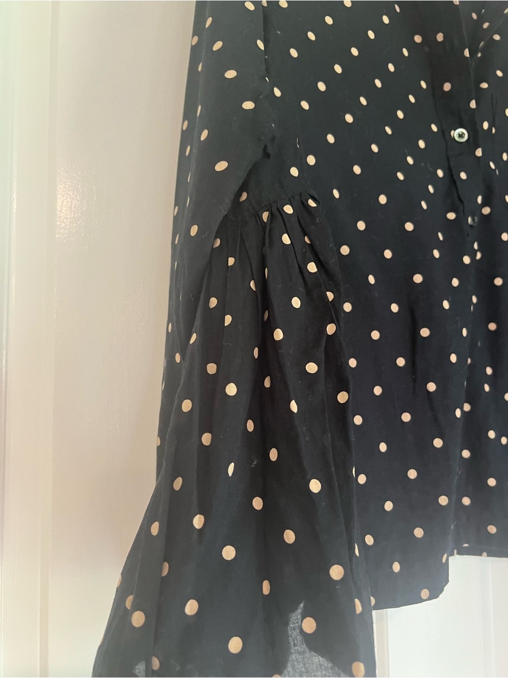 Isabel Marant Black Blouse with Cream Polka Dots - Picture 3 of 9